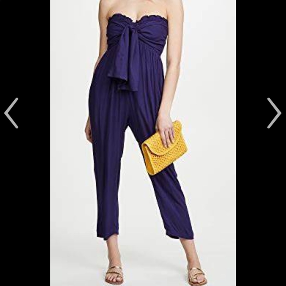 Coolchange Edith white & blue striped Jumpsuit